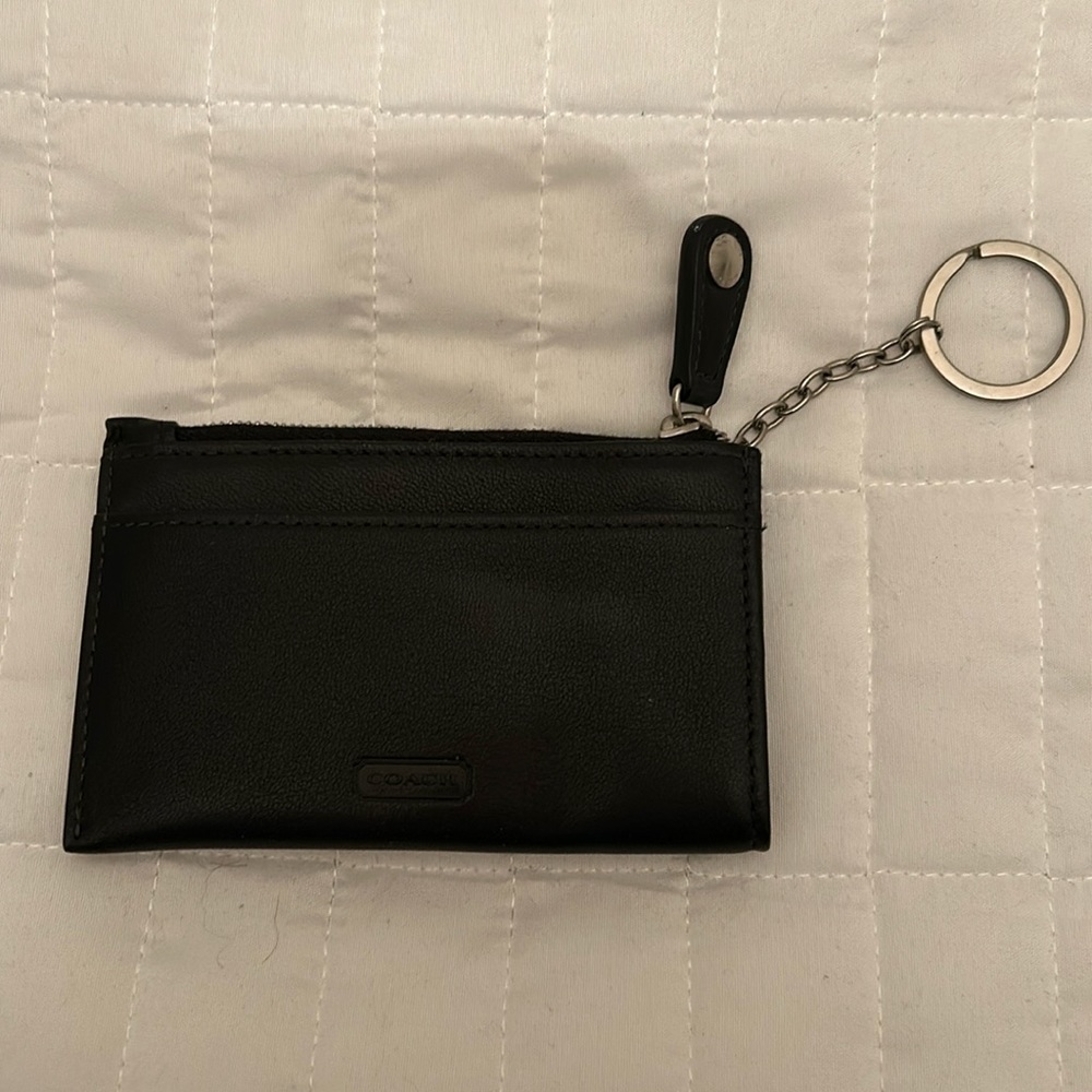 Coach black leather, NWOT, keychain and credit card holder
